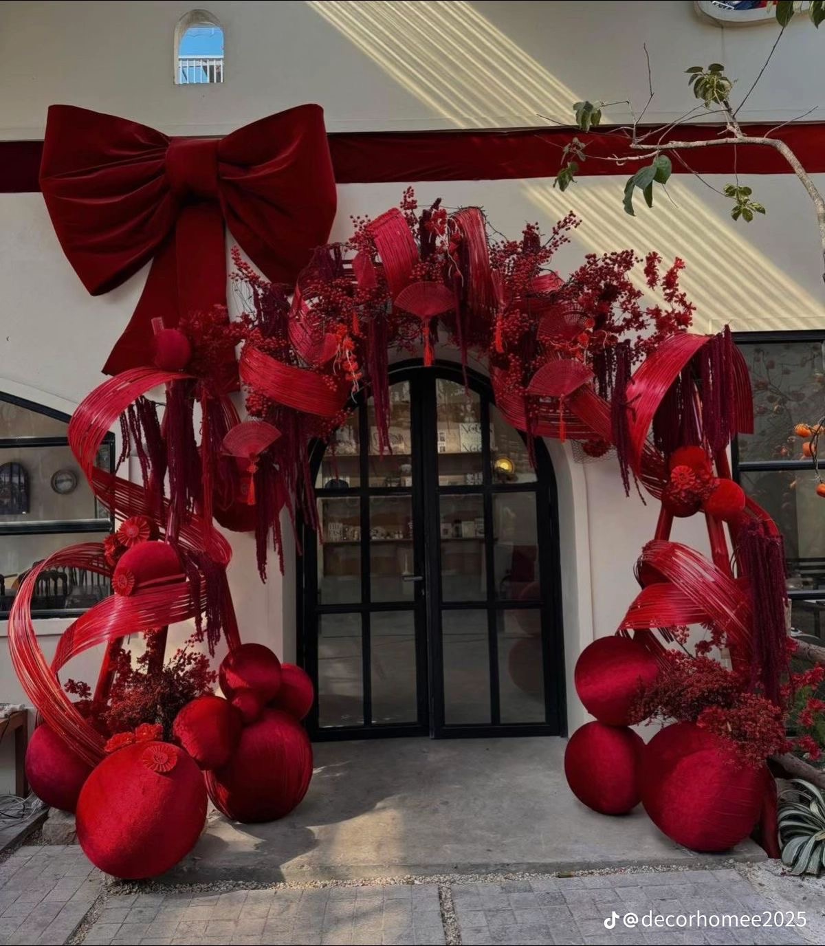 Sculptural red arch