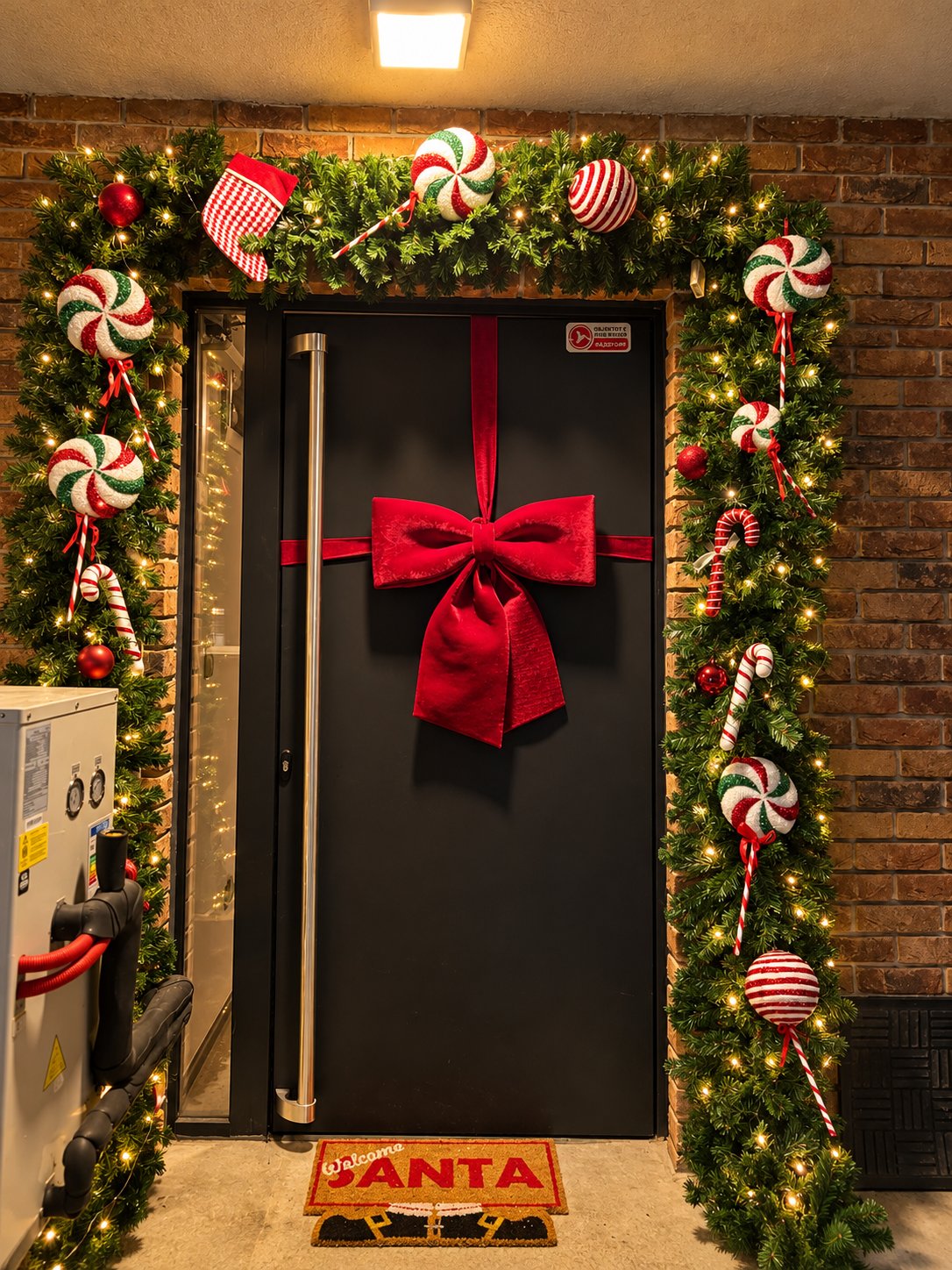Velvet bow front door