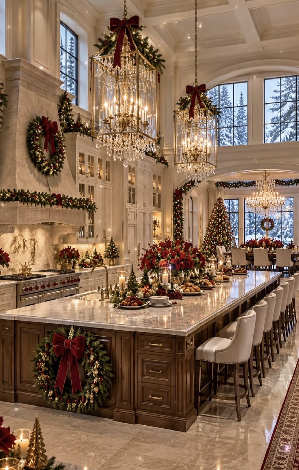 Festive grand kitchen