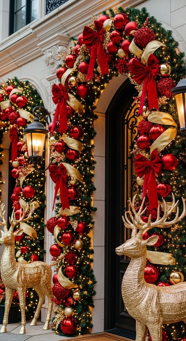 Golden reindeer arch