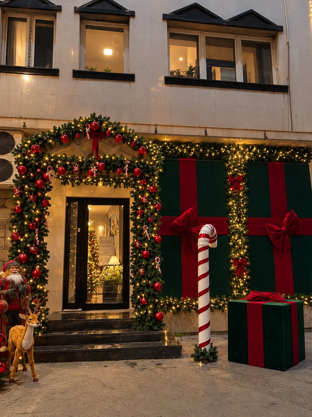 Gift-wrapped shop window
